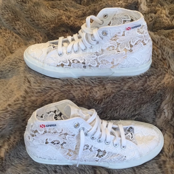 superga lace high top sneakers